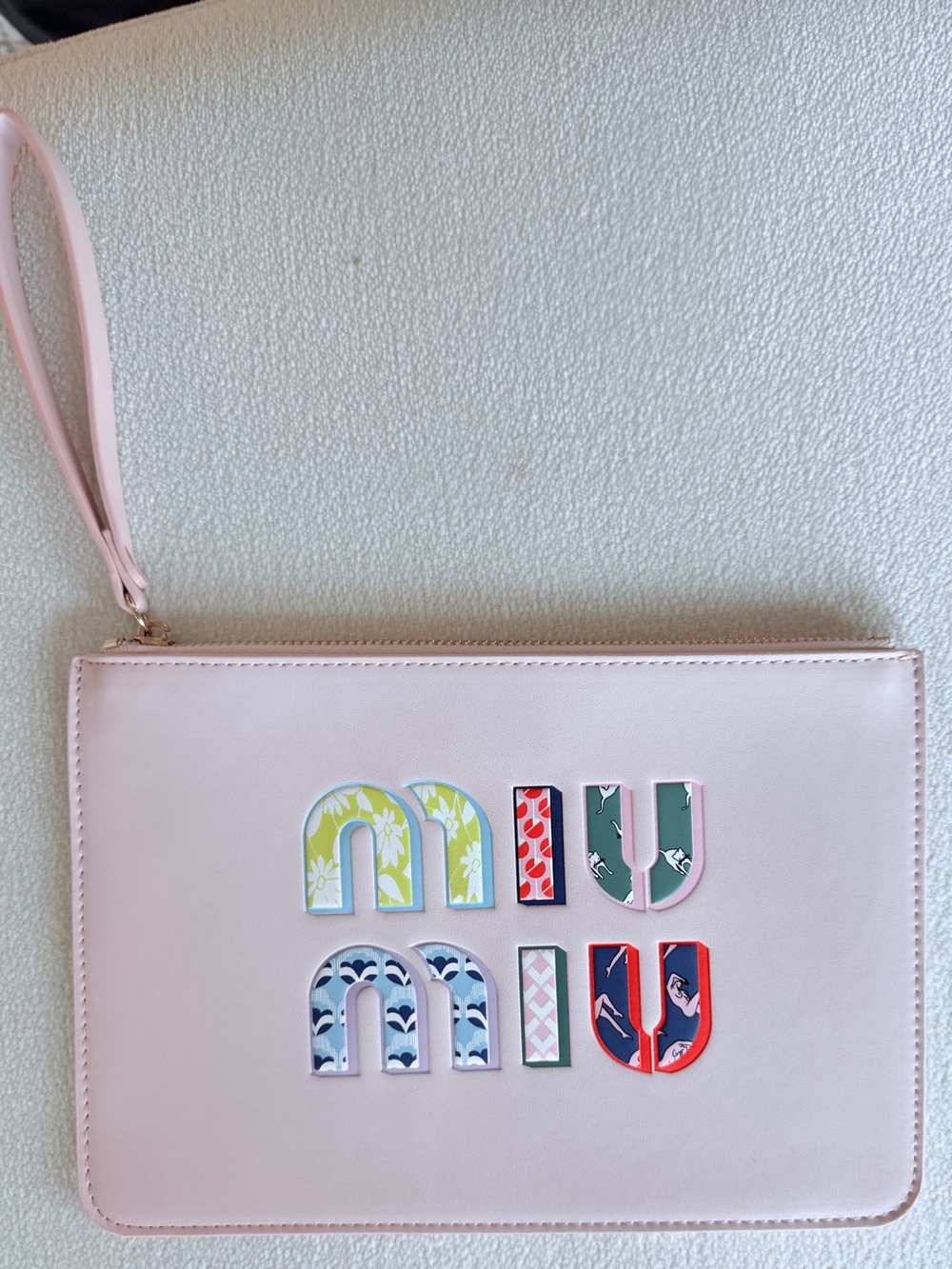 Miu Miu Pale Pink Leather Wristlet/Pouch